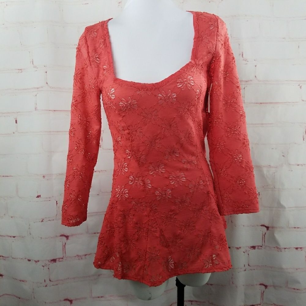 Free People Scoop Neck daisy persimmon
